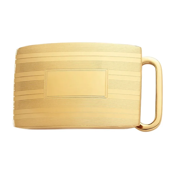 Engine-Turned Gold-Plated Belt Buckle 1″