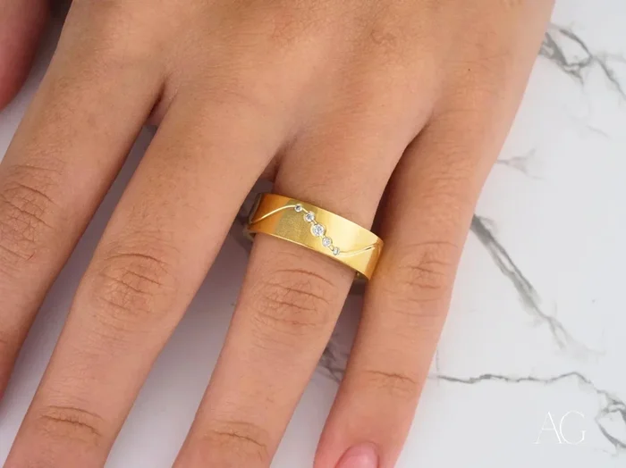 Eternal Wave Wedding Band with Diamonds