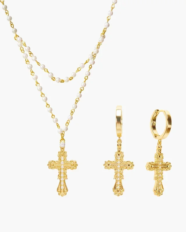 Everette-Kreuz-Set in Gold