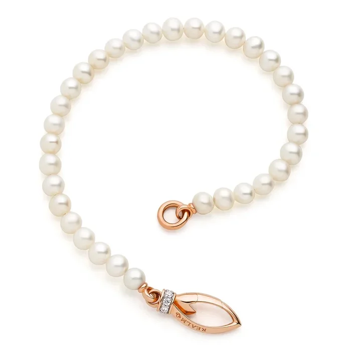 Everyday Pearl Bracelet – 18K Rose Gold Vermeil + CZ Blanc