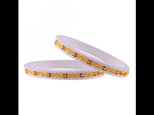 Exquisite 22k Gold Path Sakha With Floral Meenakari Work