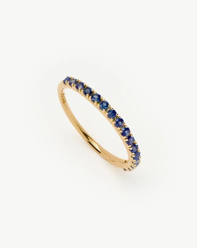 Fine Half Sapphire Eternity Ring | 14k Solid Gold/Sapphire