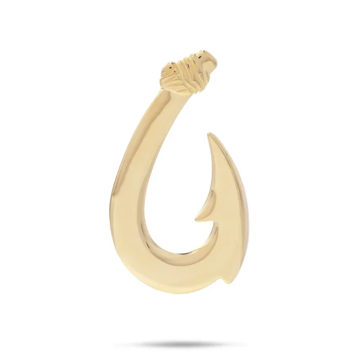 Fish Hook Pendant in Gold – 35mm