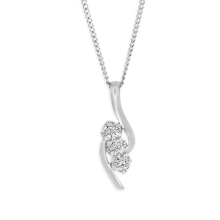 Flawless Cut 9ct White Gold Diamond Pendant (TW=15pt)