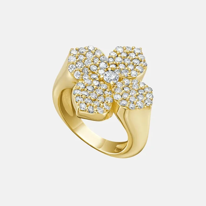 Flora Diamond Signet Statement Ring