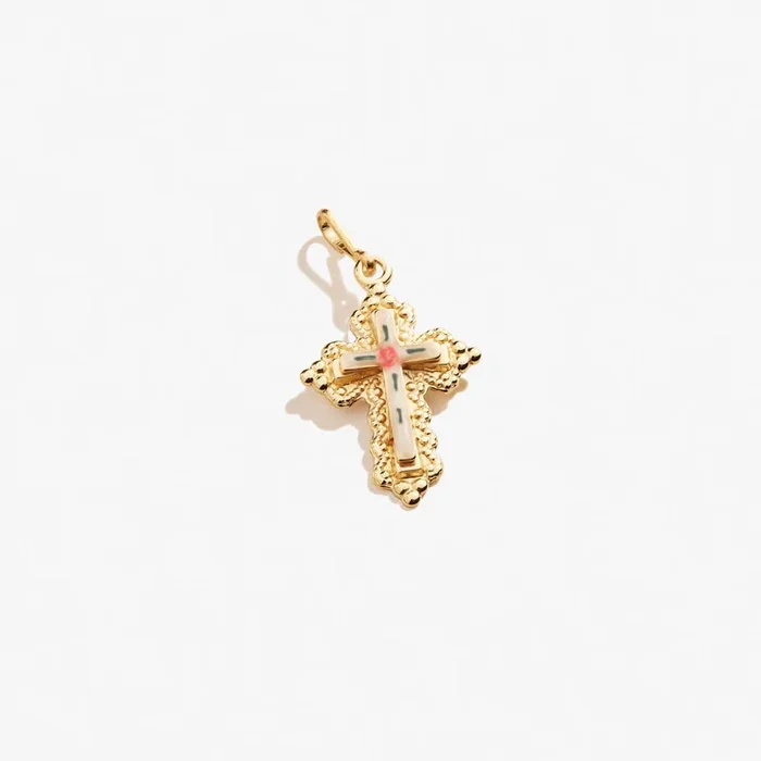Floral Cross Charm, Small