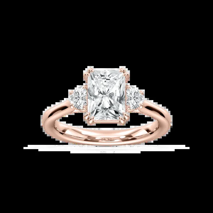 Francesca 2 ¹⁄₄ ctw Radiant Lab Grown Diamond Double Prong Three Stone Engagement Ring