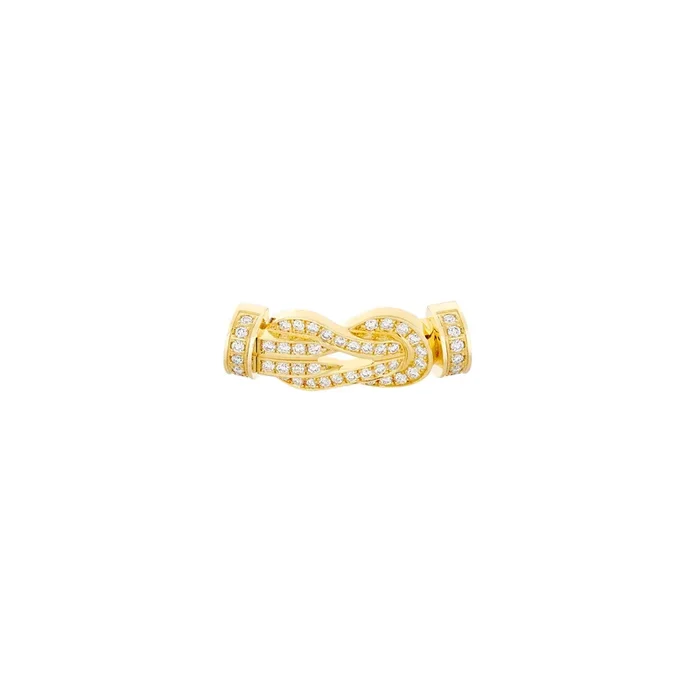 Fred Chance Infinie buckle medium model yellow gold diamonds pavement | LEPAGE