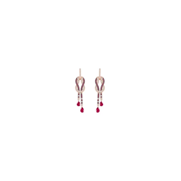 Fred Chance Infinie earrings rose gold diamonds rubies | LEPAGE