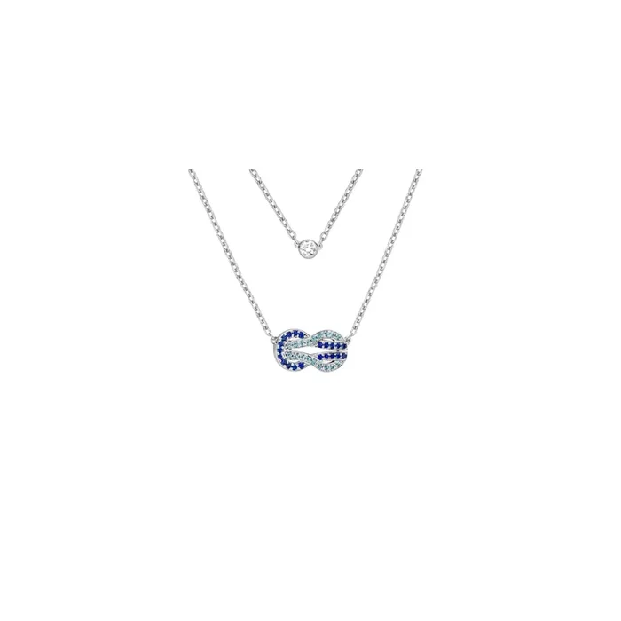 FRED Chance Infinie necklace in white gold, sapphires and topaz | Lepage official retailer