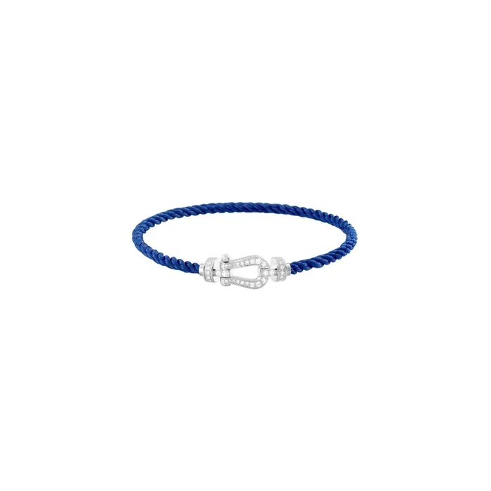 FRED Force 10 bracelet in white gold, diamonds and indigo cable | Lepage