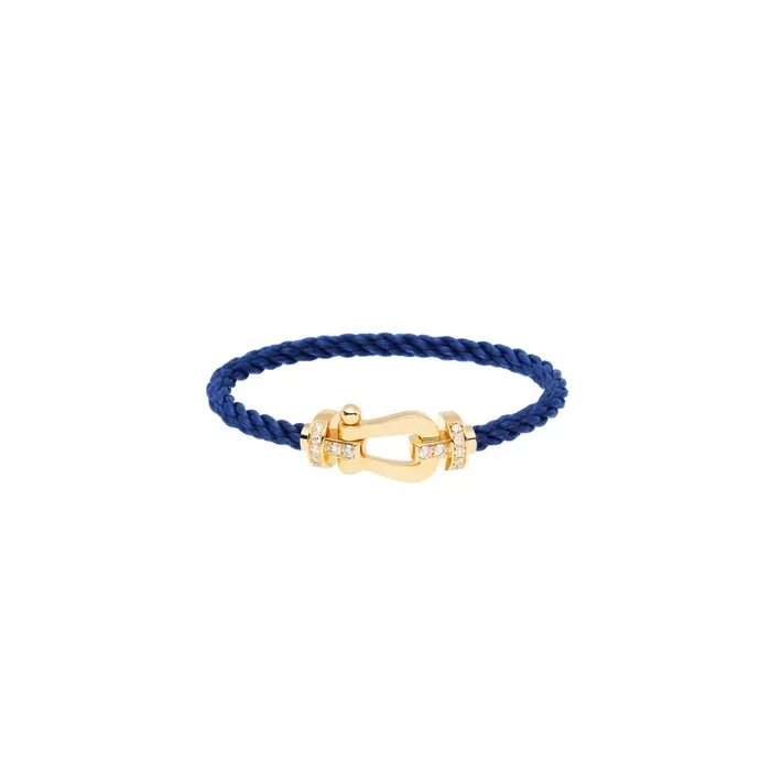 FRED Force 10 bracelet yellow gold diamonds indigo blue cable | Lepage