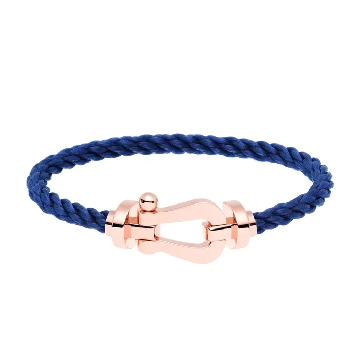 Fred Force 10 large model in rose gold and blue indigo cable bracelet – Lepage