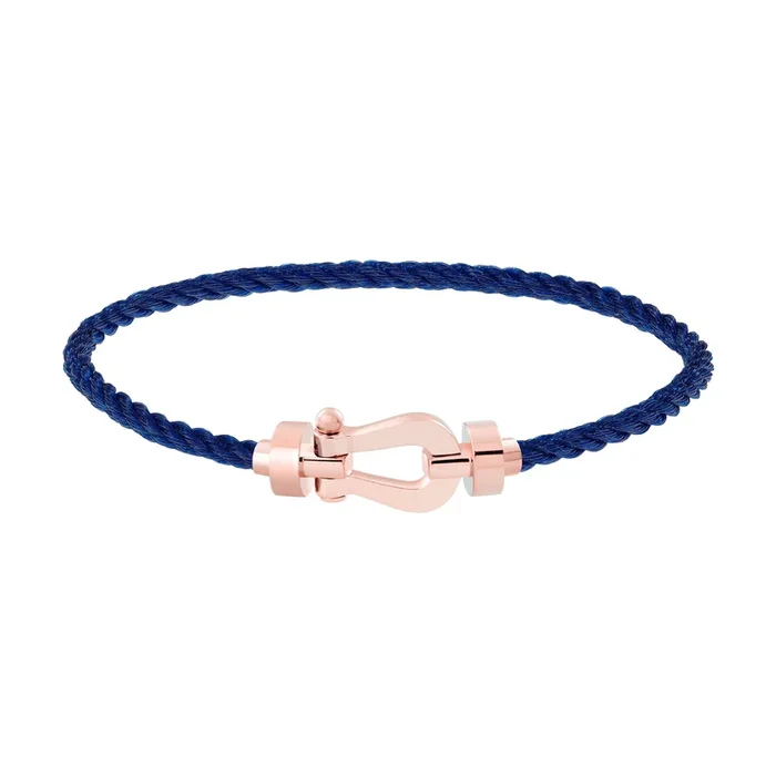 Fred Force 10 medium model bracelet in rose gold and navy blue cable – Lepage