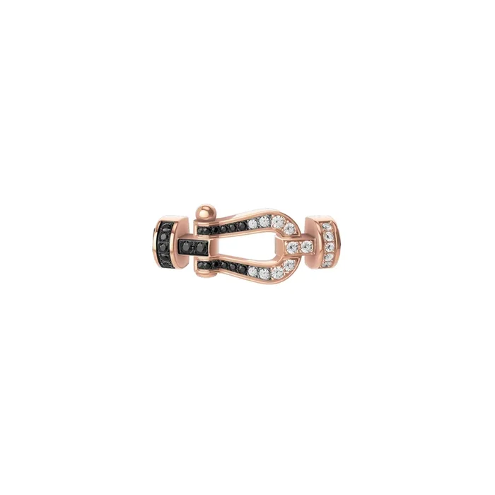 Fred Force 10 Medium model buckle in rose gold, diamonds and black diamonds – Lepage