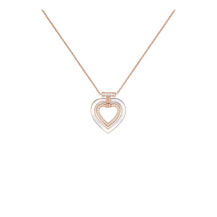 Fred Pretty Woman Hypnotique reversible necklace in pink gold, diamonds and mother-of-pearl – Lepage