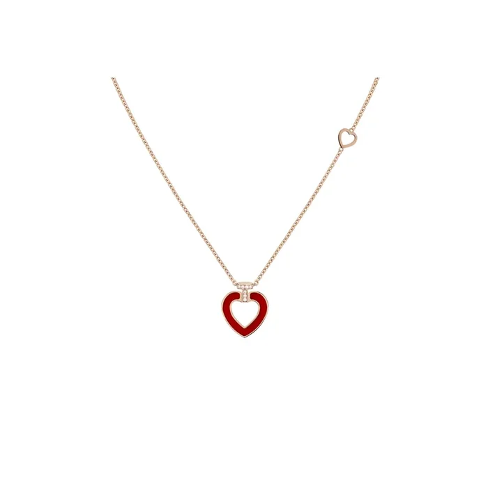 Fred Pretty Woman small necklace in rose gold, diamonds and carnelian – Lepage