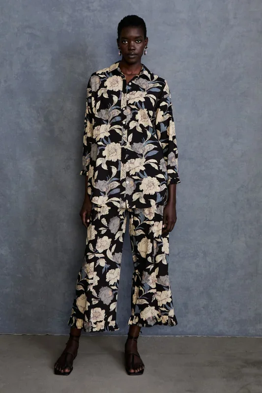 Freesia Printed Set Black