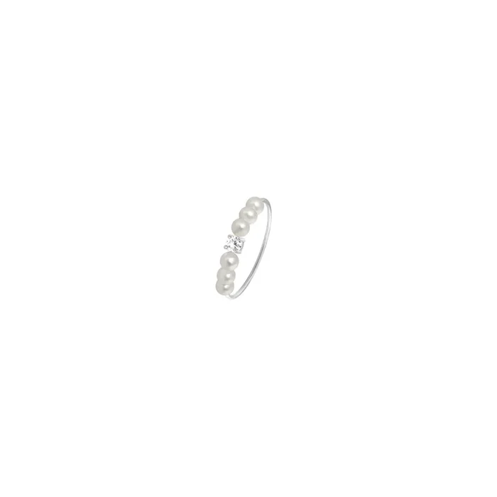 Fresh Princess Diamond ring in white gold, diamond and white pearls (BPS-FPD-PB) – Lepage