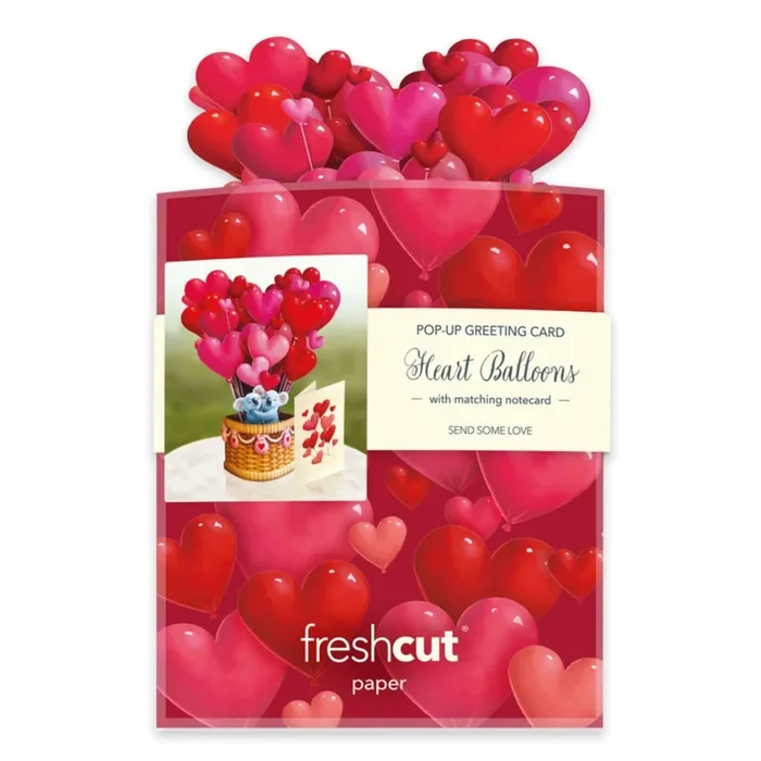 FreshCut Paper Mini Heart Balloons Mini Pop-Up Greeting Card