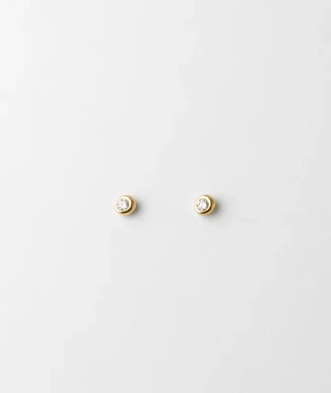 Gaia White Sapphire Solitaire Studs