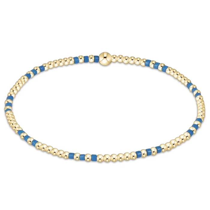 Gameday Hope Joy Pattern 2mm Bead Bracelet – Cobalt