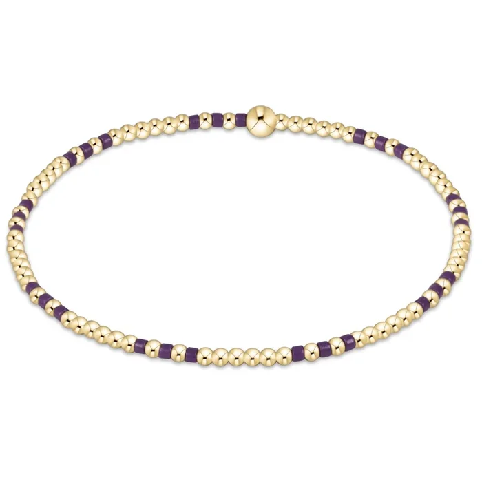 Gameday Hope Joy Pattern 2mm Bead Bracelet – Deep Purple
