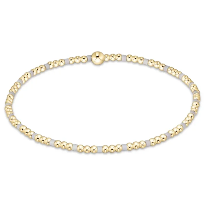 Gameday Hope Sincerity Pattern 2mm Bead Bracelet – Grey