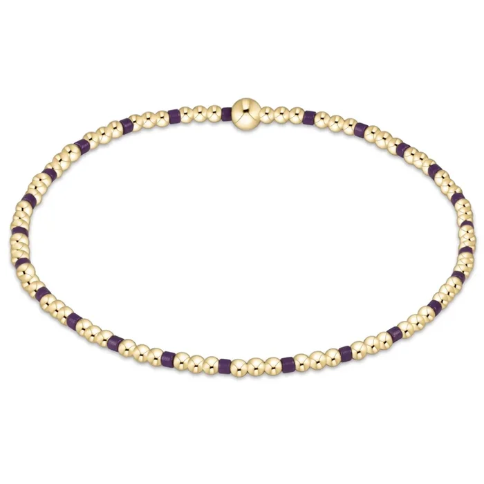 Gameday Hope Sincerity Pattern 2mm Bead Bracelet – Purple