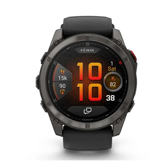 Garmin Fenix 8 Pro AMOLED Sapphire Titanium Carbon Gray DLC black silicone strap 51 mm watch – Lepage