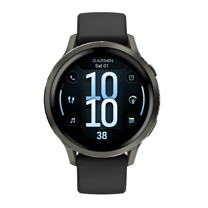 Garmin Venu 4 AMOLED Gray Watch with Black Silicone Strap, 41 mm – Lepage