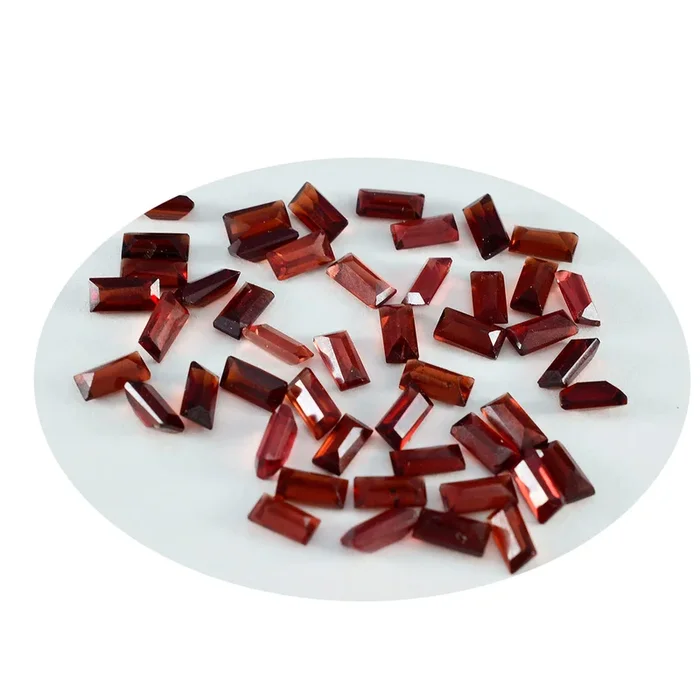 Garnet 10PC Tiny 2×4 MM Baguette Faceted Red Luster Semi Precious Loose Gems