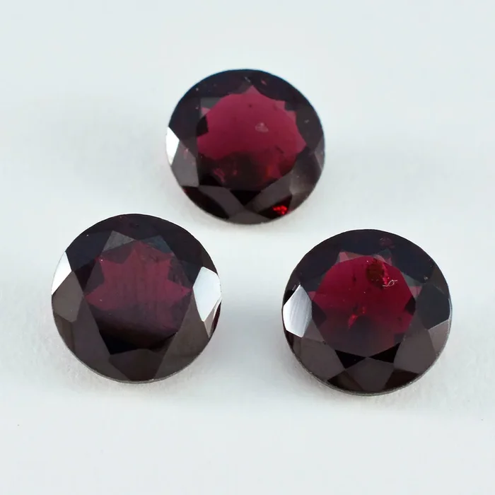 Garnet 1PC Chunky 14×14 MM Round Faceted Red Genuine Semi Precious Loose Gems