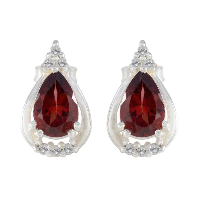 Garnet Egyptian Isla multiple Stud Red Sterling Silver Earring