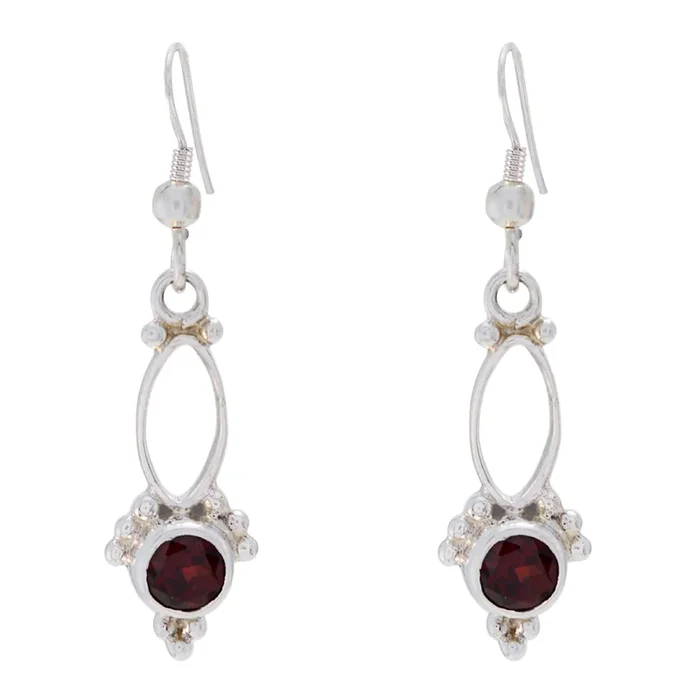 Garnet German Katarina multiple Dangle Red 925 Sterling Silver Earring