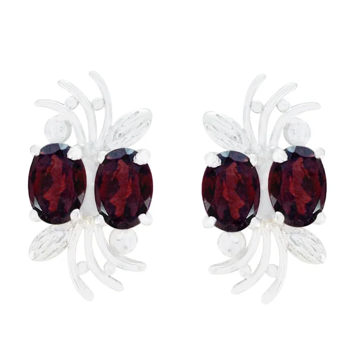 Garnet Latin American Lea multiple Stud Red 925 Silver Earring