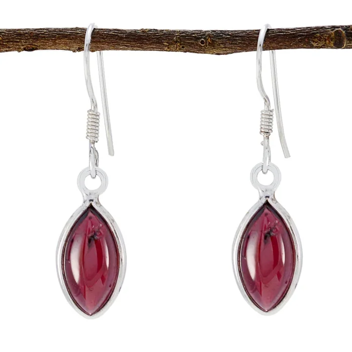 Garnet Moroccan Paula multiple Dangle Red Silver Earring
