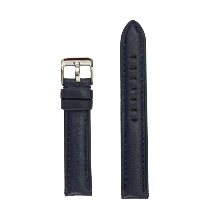 Genuine High Polished Leather Watch Band – Navy