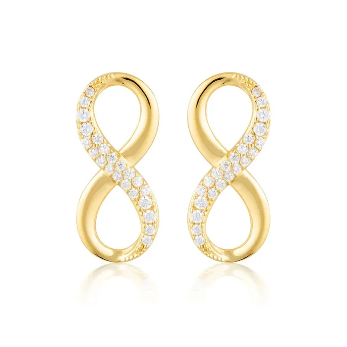 Georgini Gold Plated Sterling SilverZirconia Forever Infinity Earrings