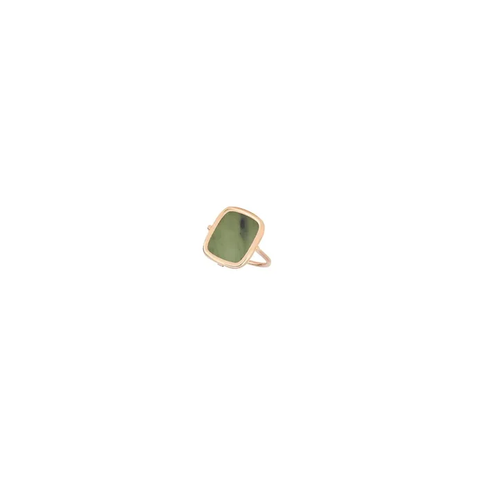 Ginette NY Antique Ring in pink golg and jade – Lepage