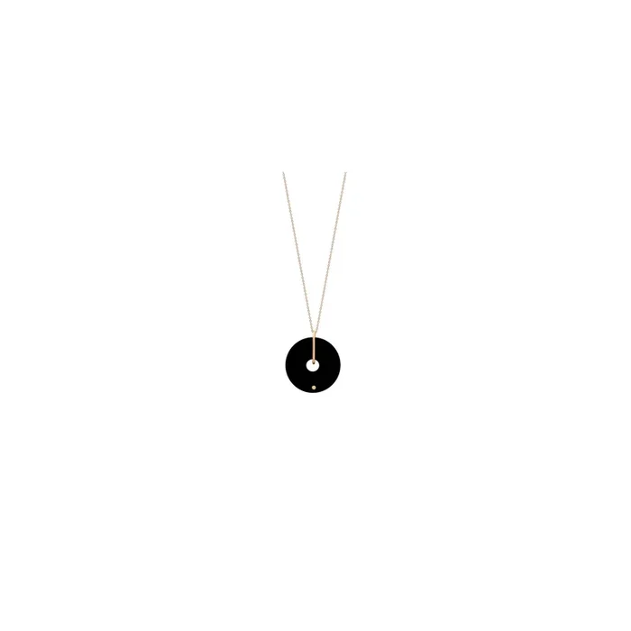 Ginette NY Donut Mini necklace in pink gold and onyx – Lepage