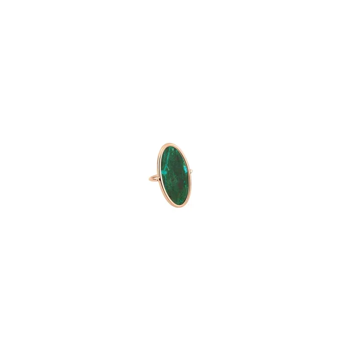 Ginette NY Ellipse ring in pink gold and chrysocolle – Lepage