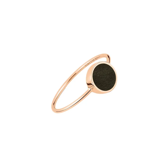 Ginette NY Ever Disc Mini ring in rose gold and gold gilded obsidian – Lepage