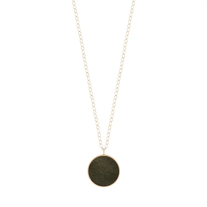 Ginette NY Ever necklace in rose gold and gold gilded obsidian – Lepage