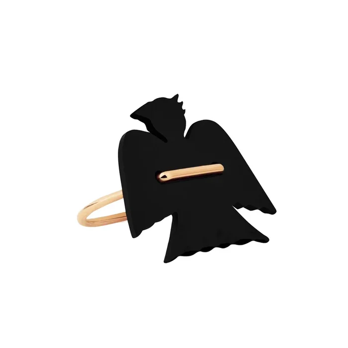 Ginette NY Georgia Solo ring in rose gold and onyx – Lepage