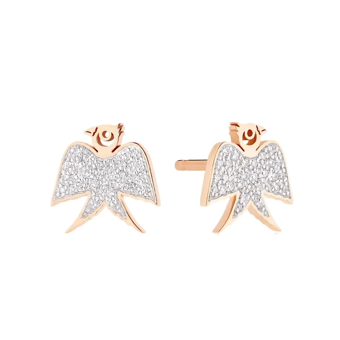 Ginette NY Georgia Solo studs in rose gold and diamonds – Lepage