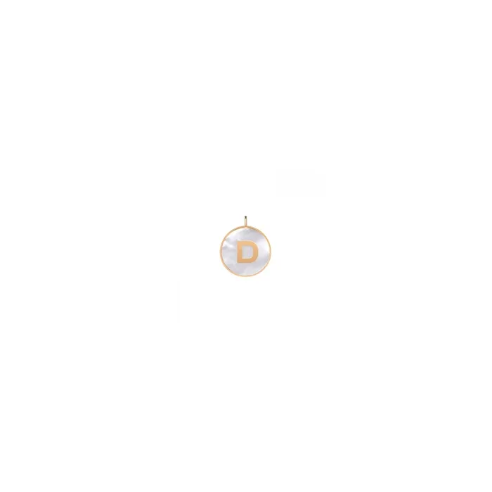 Ginette NY Initial Ever D medal rose gold white mother-of-pearl | LEPAGE