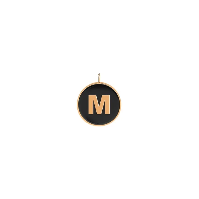Ginette NY Initial Ever M medal in rose gold and onyx – Lepage