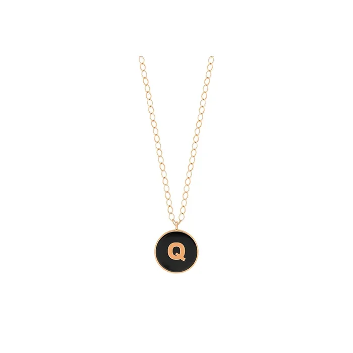 Ginette NY Jumbo Initial Ever q in Rose Gold and Onyx – Lepage