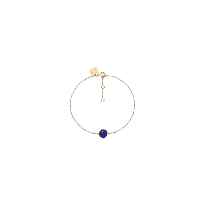 Ginette NY Mini Ever bracelet pink gold lapis lazuli, gold bracelet – Lepage